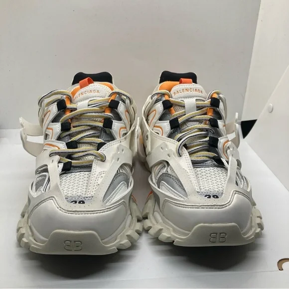 Balenciaga White Orange Womens 8 Layered Track Sneaker shoes - Picture 2 of 10